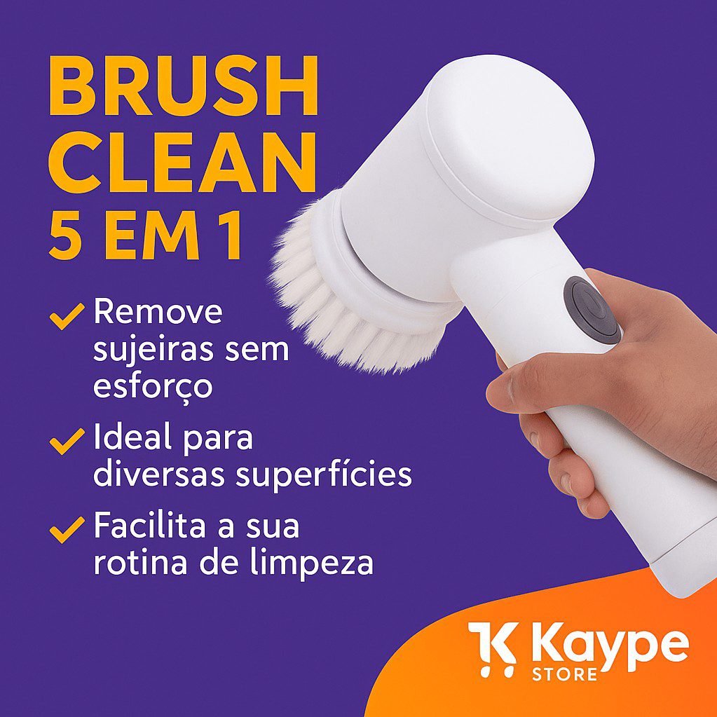 escova-de-limpeza-eletrica-multiuso-brush-clean-5-em-1-remove-sujeiras-profundas-Kaypestore Limpeza de Banheiro: Como Remover Sujeiras Difíceis e Manchas no Rejunte